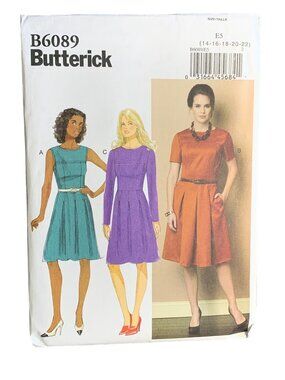 Butterick Misses Dress Sewing Pattern Size 14 16 18 20 22 B6089 - Uncut 2014